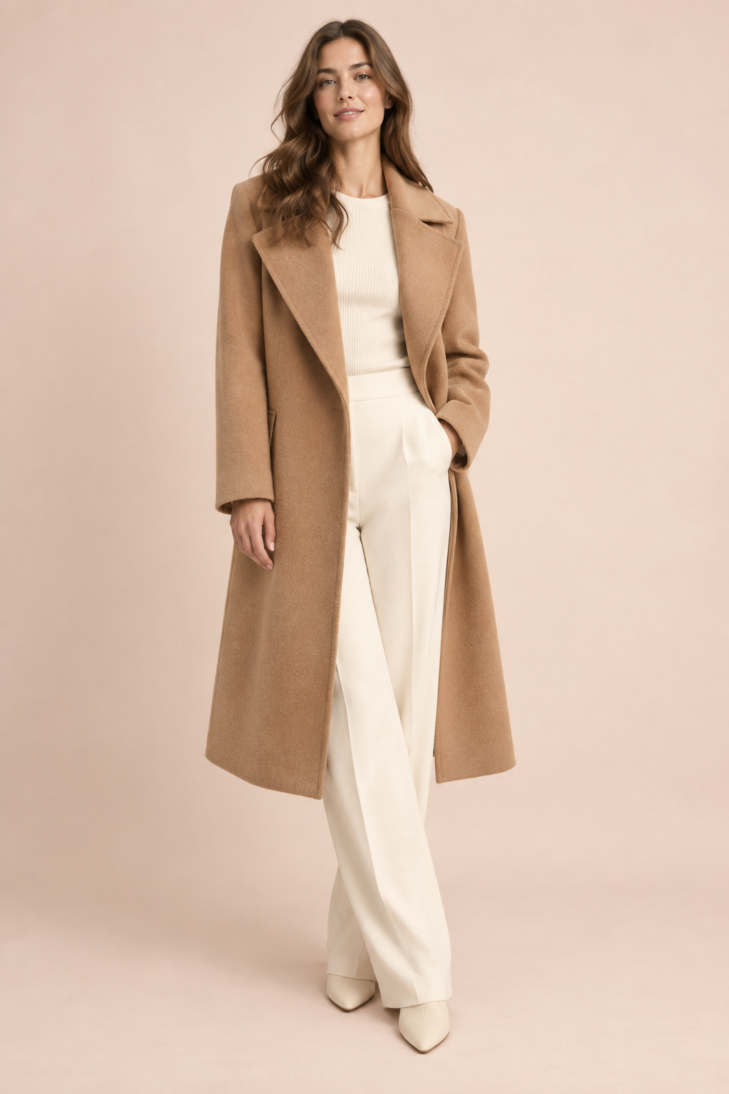Abrigo de lana camel